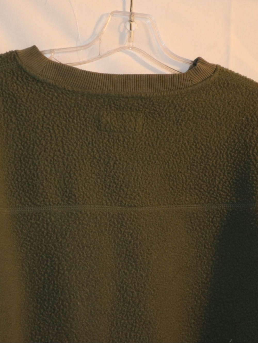 Everlane ReNew Teddy Fleece Pullover Women XS Olive Green Oversized Sweatshirt - Picture 9 of 9